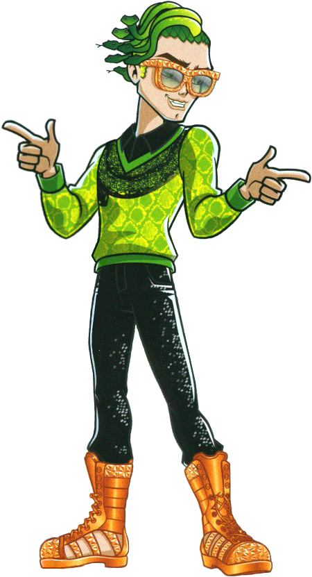 Stylish Animated Character Pointing PNG Image