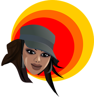 Stylish Animated Female Avatar PNG Image