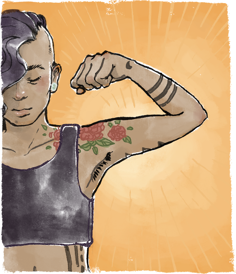 Stylish Arm Tattoos Illustration PNG Image