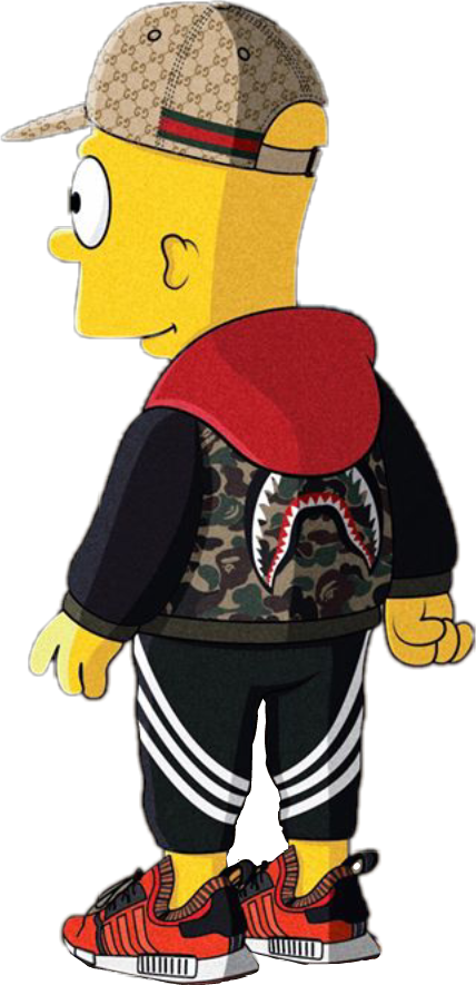 Stylish Bart Simpson Character PNG Image