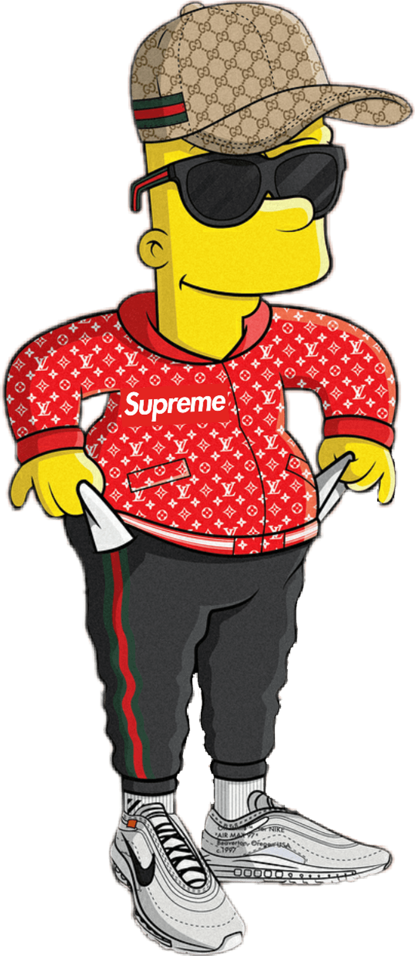 Stylish Bart Simpson Character Illustration PNG Image