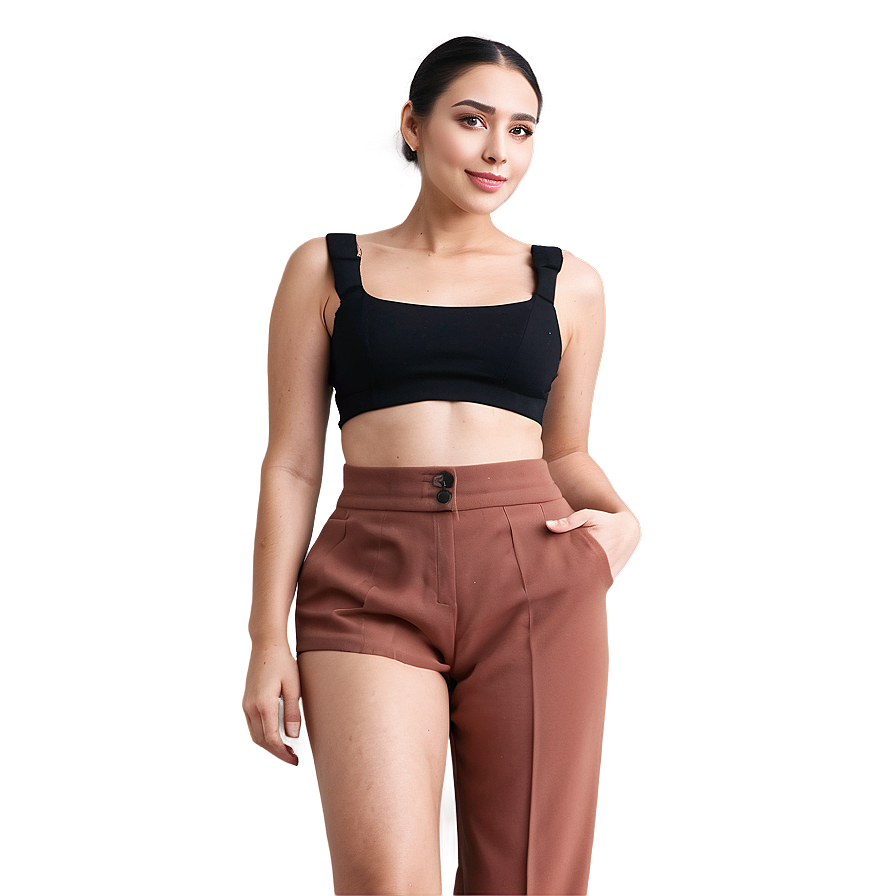 Stylish Black Crop Top Png 75 PNG Image