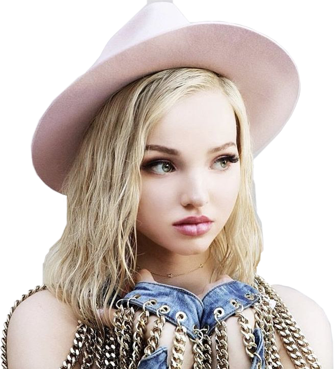 Stylish Blonde Womanin Pink Hat PNG Image