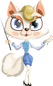 Stylish Cartoon Cat Illustration PNG Image