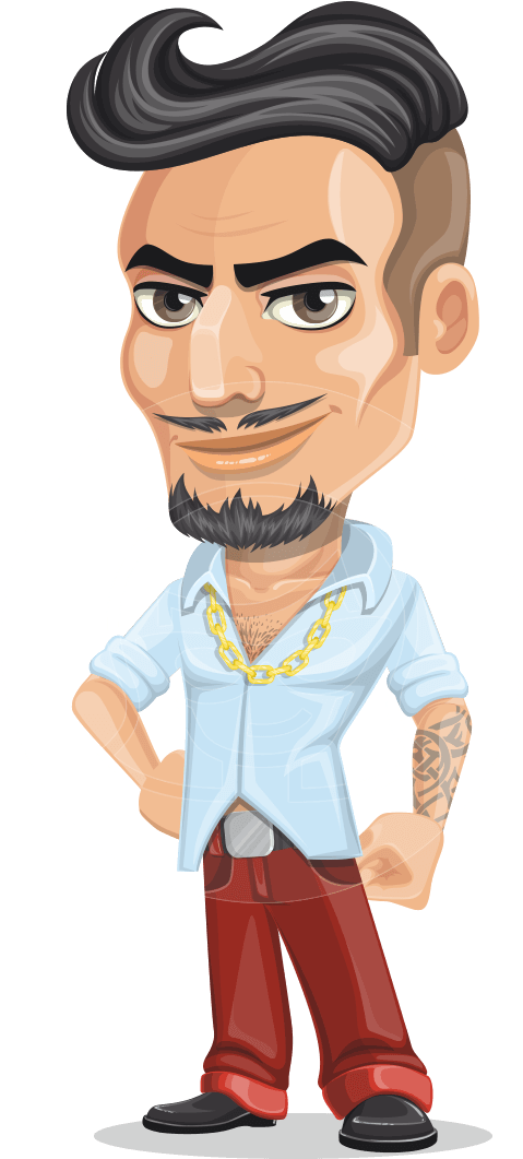 Stylish Cartoon Man Vector PNG Image