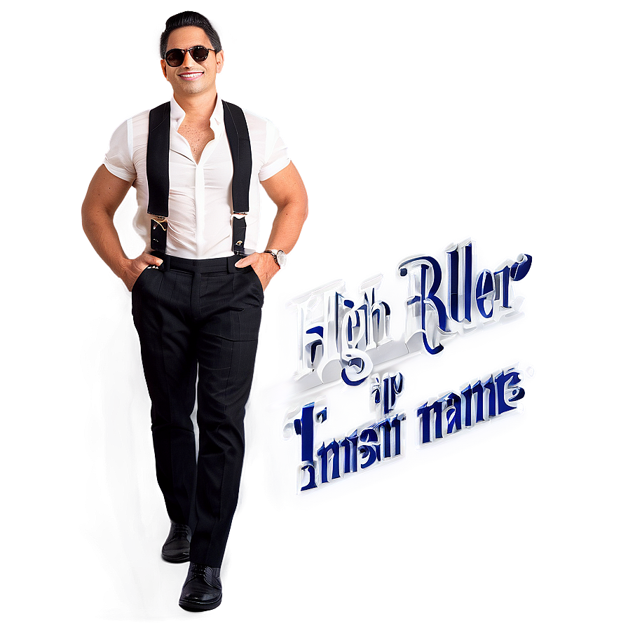 Stylish Casino Player Pose PNG Image