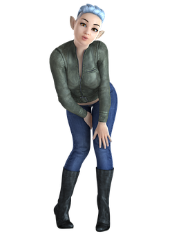 Stylish Elf Character Pose PNG Image