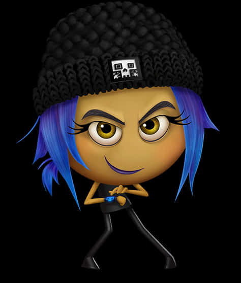 Stylish Emoji Character With Beanie PNG Image