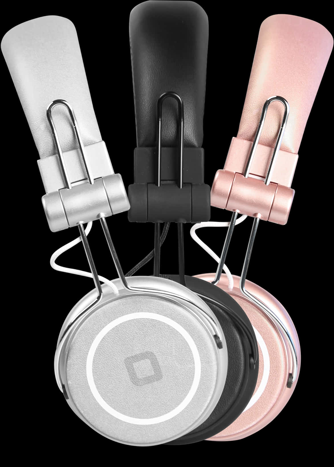 Stylish Headphones Trio PNG Image