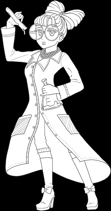 Stylish L O L Doll Coloring Page PNG Image