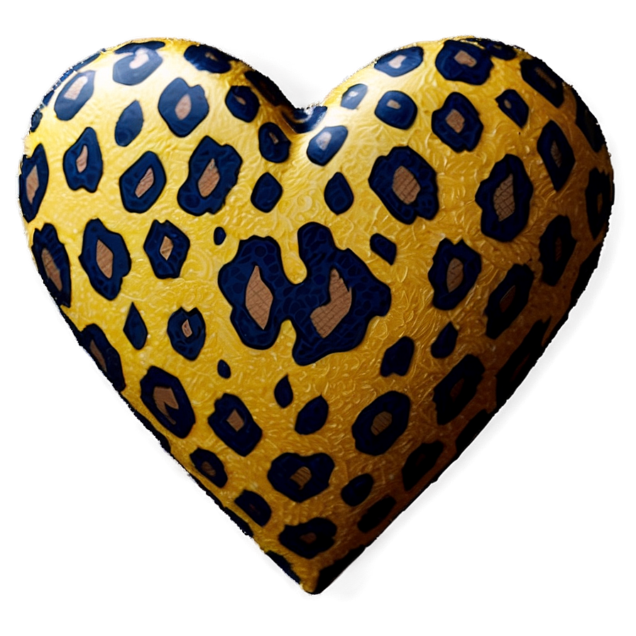 Stylish Leopard Heart Pattern Png Xel PNG Image