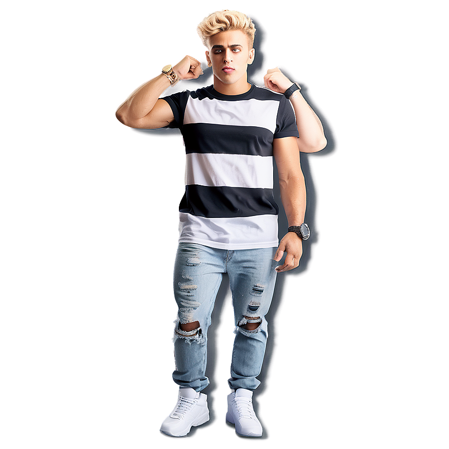 Stylish Man Posing Casually PNG Image