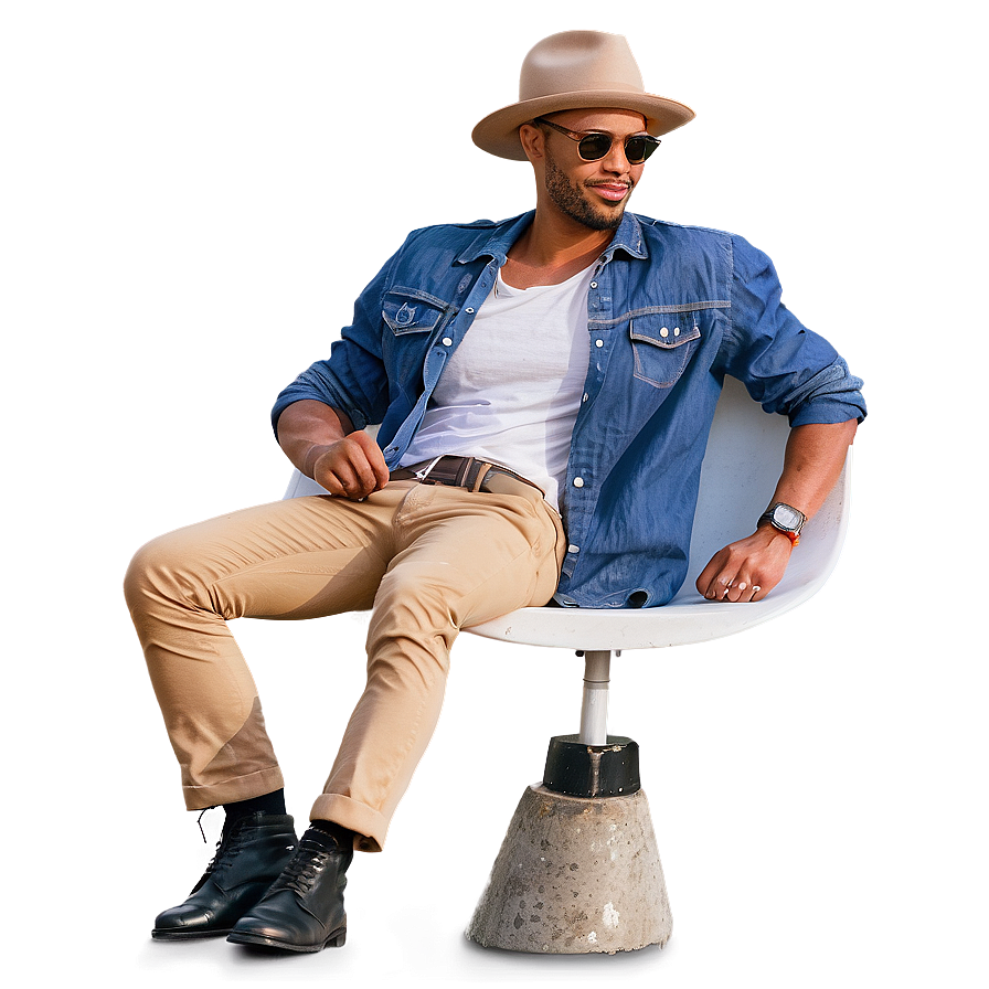 Stylish Man Sitting Png 06122024 PNG Image