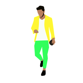 Stylish Man Walking Illustration PNG Image