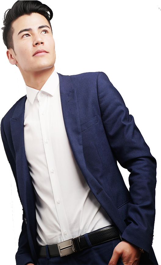 Stylish Manin Blue Suit PNG Image