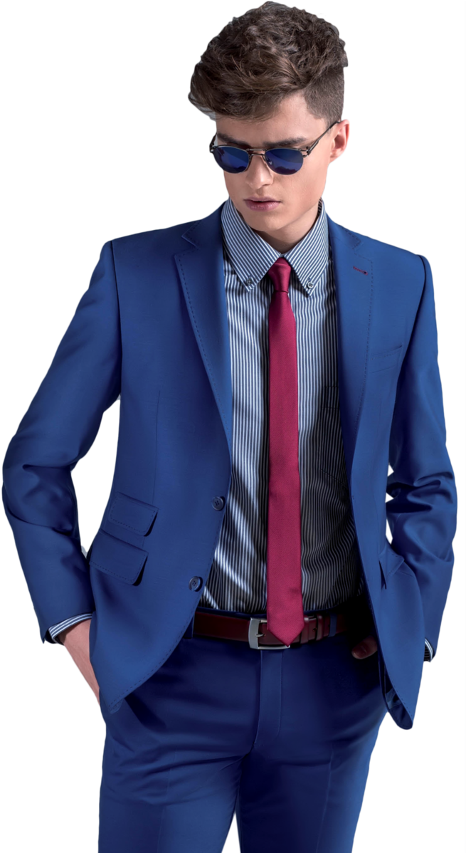 Stylish Manin Blue Suit PNG Image