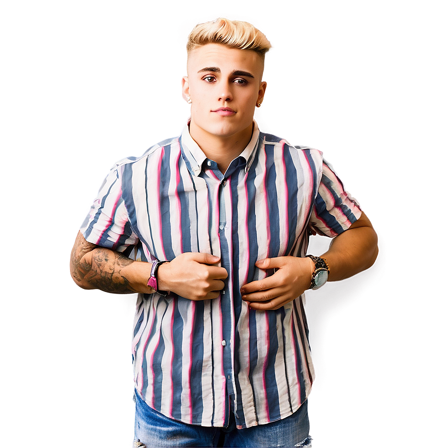 Stylish Manin Striped Shirt PNG Image