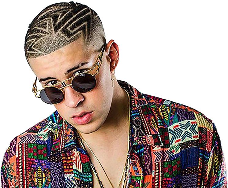 Stylish Manwith Patterned Haircutand Sunglasses PNG Image