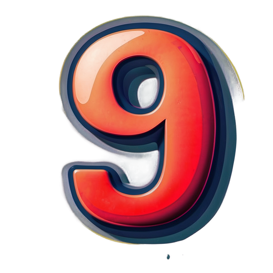 Stylish Number 9 Art Png Arr PNG Image