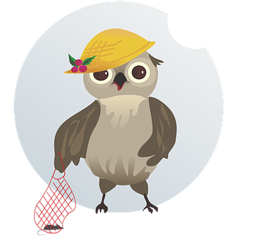 Stylish Owlwith Hatand Bag PNG Image