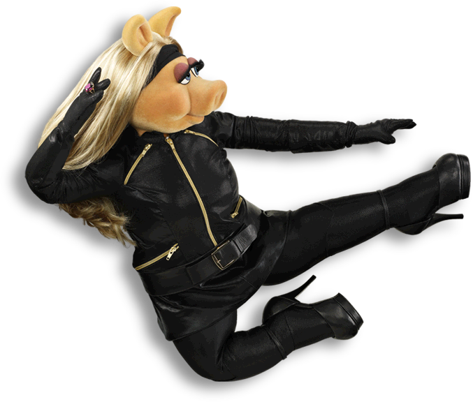 Stylish Piggyin Black Outfit PNG Image