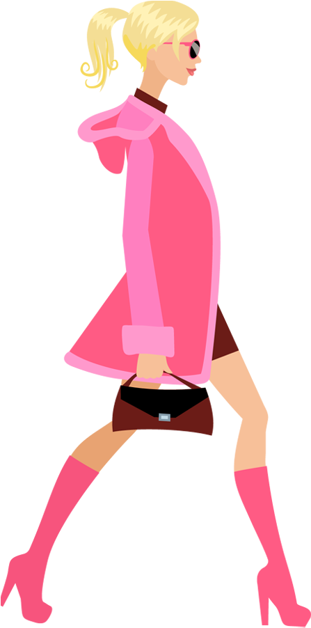 Stylish Pink Coat Fashion Illustration PNG Image