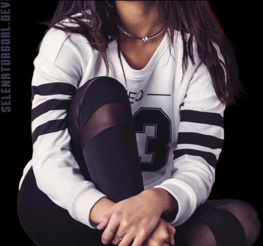 Stylish Sporty Girl Posing PNG Image