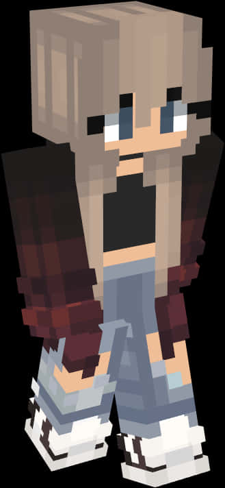 Stylish Teen Minecraft Skin PNG Image