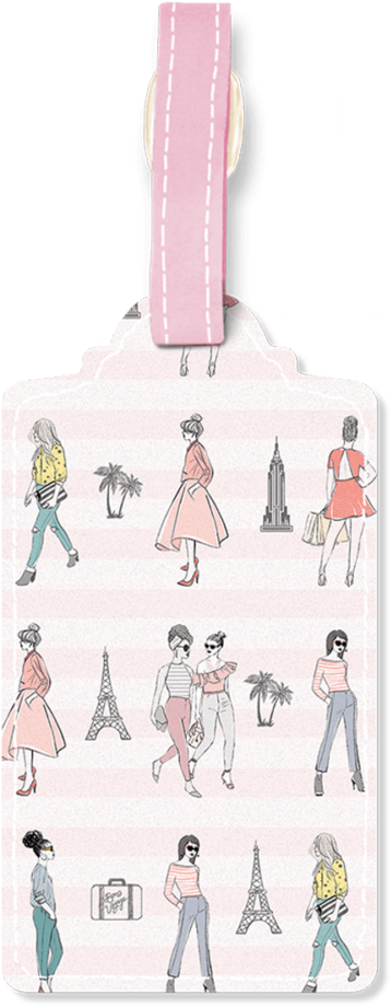 Stylish Travel Luggage Tag PNG Image