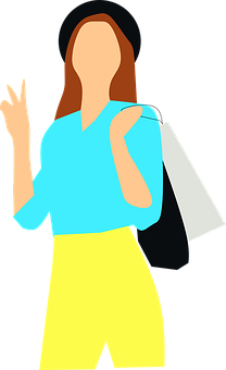 Stylish Woman Vector Illustration PNG Image