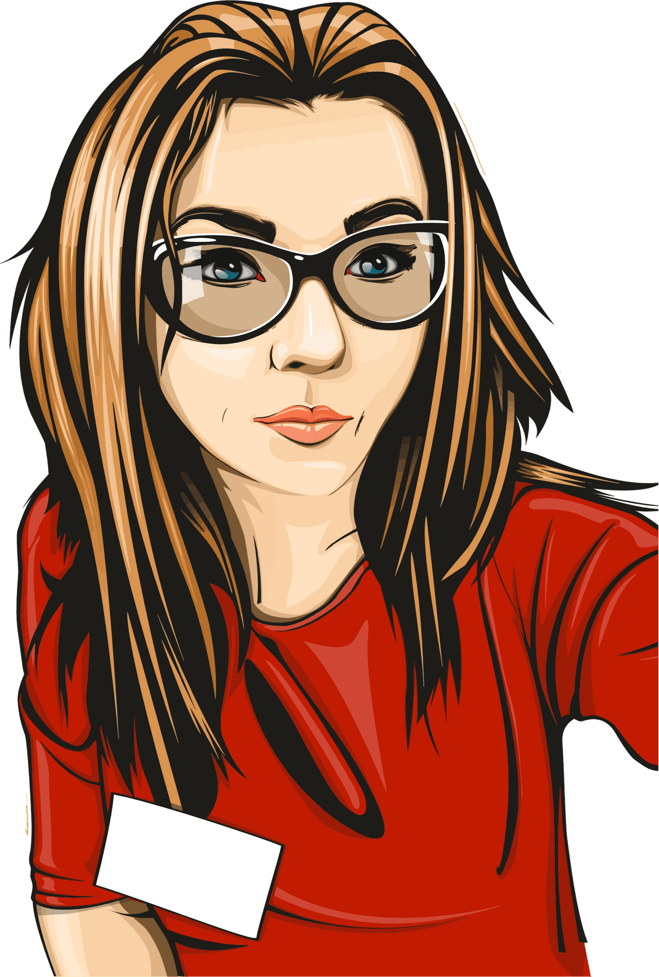 Stylish Woman Wearing Glasses PNG Image