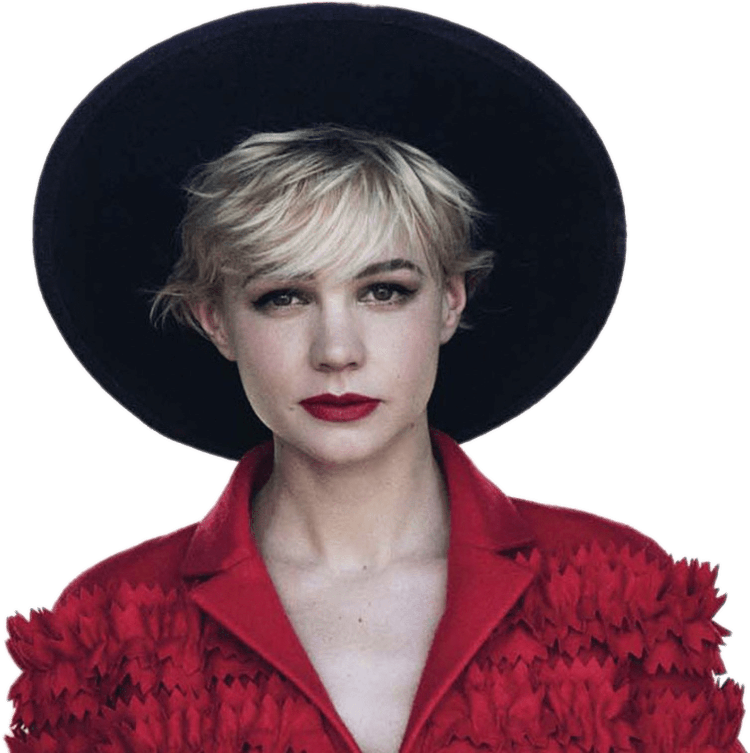 Stylish Womanin Black Hatand Red PNG Image