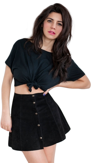 Stylish Womanin Black Outfit PNG Image