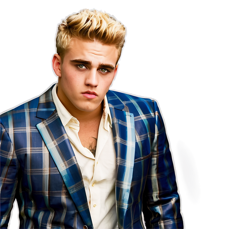 Stylish Young Manin Plaid Jacket PNG Image