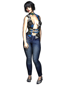 Stylish3 D Character Model PNG Image