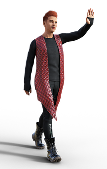 Stylish3 D Character Waving PNG Image