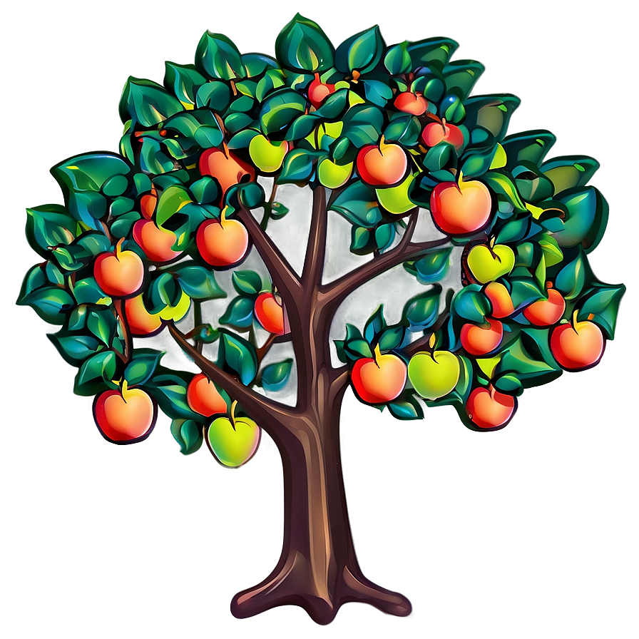 Stylized Apple Tree Png Iyd87 PNG Image