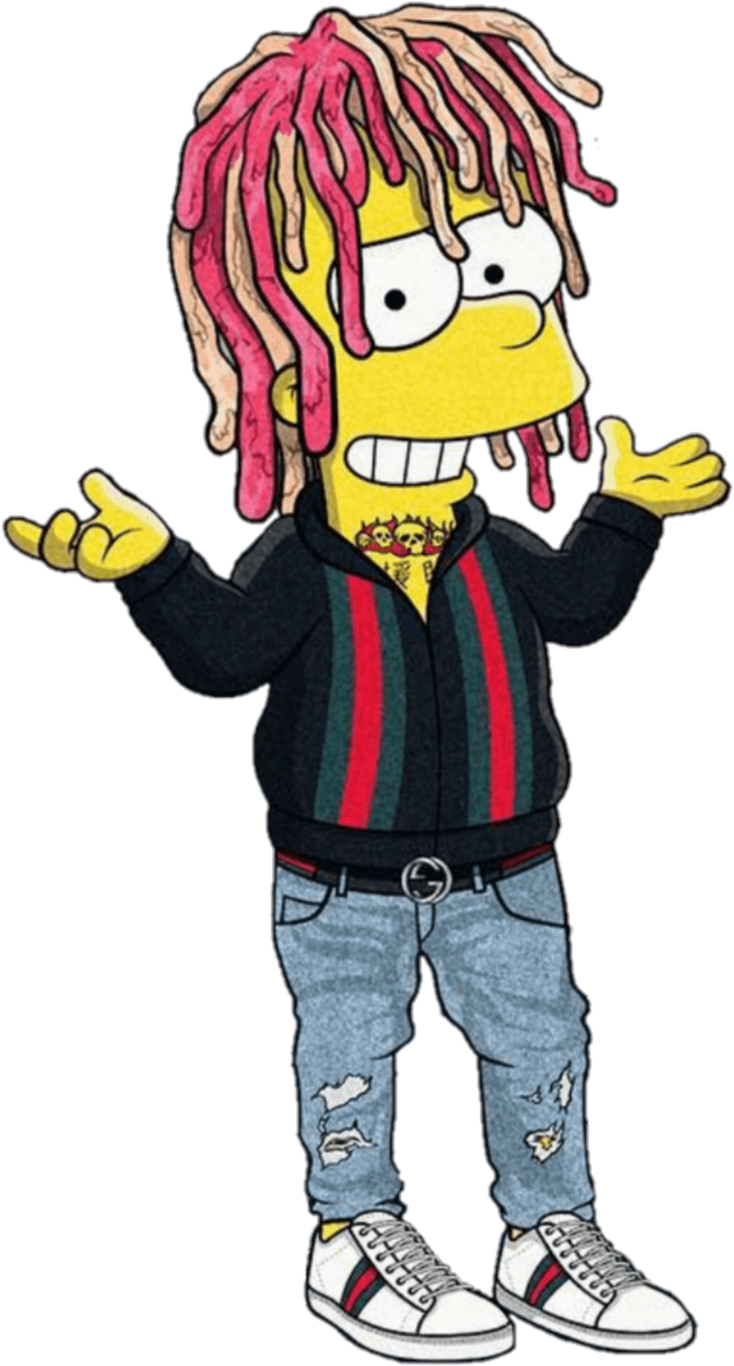 Stylized Bart Simpson Character PNG Image