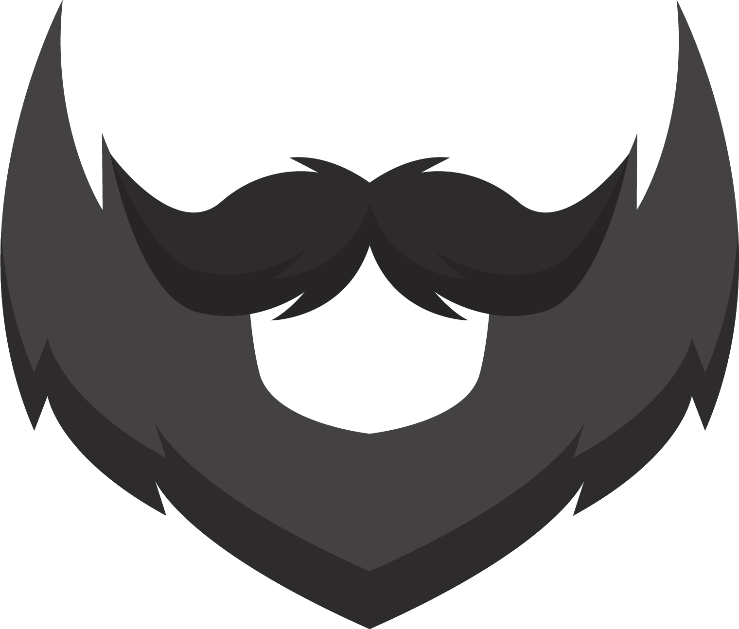 Stylized Beardand Mustache Graphic PNG Image