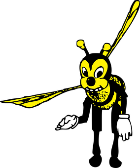 Stylized Bee Cartoon Character PNG Image