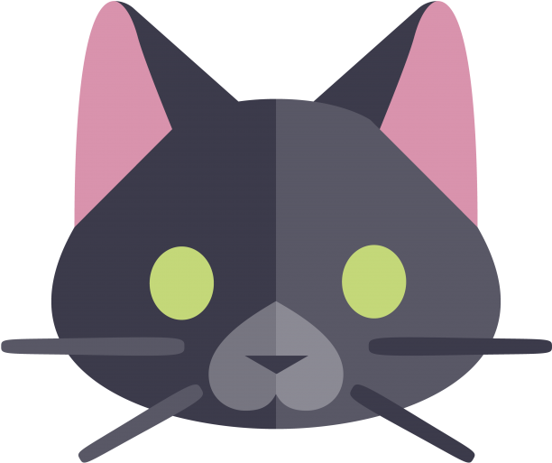 Stylized Black Cat Graphic PNG Image