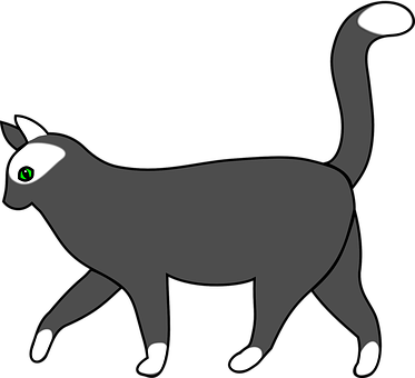 Stylized Black Cat Illustration PNG Image