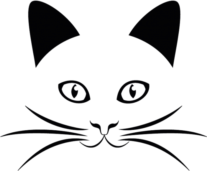 Stylized Black Cat Illustration PNG Image