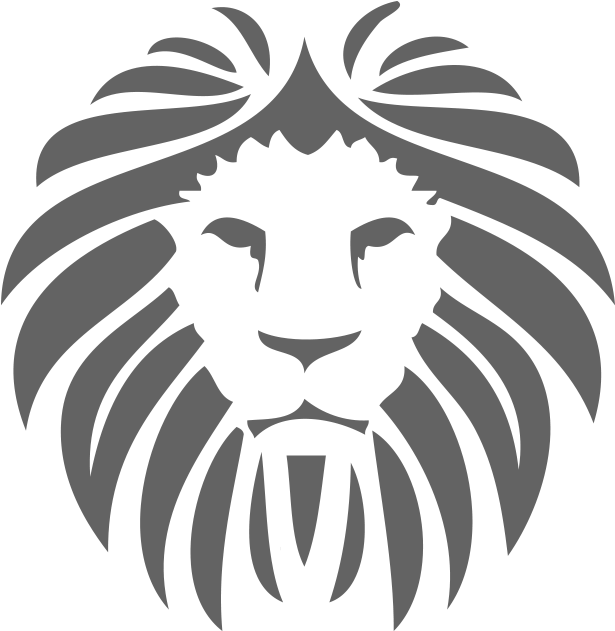 Stylized Black Lion Logo PNG Image