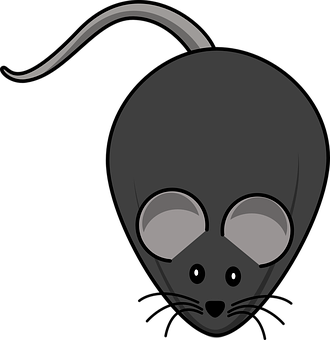 Stylized Black Mouse Graphic PNG Image