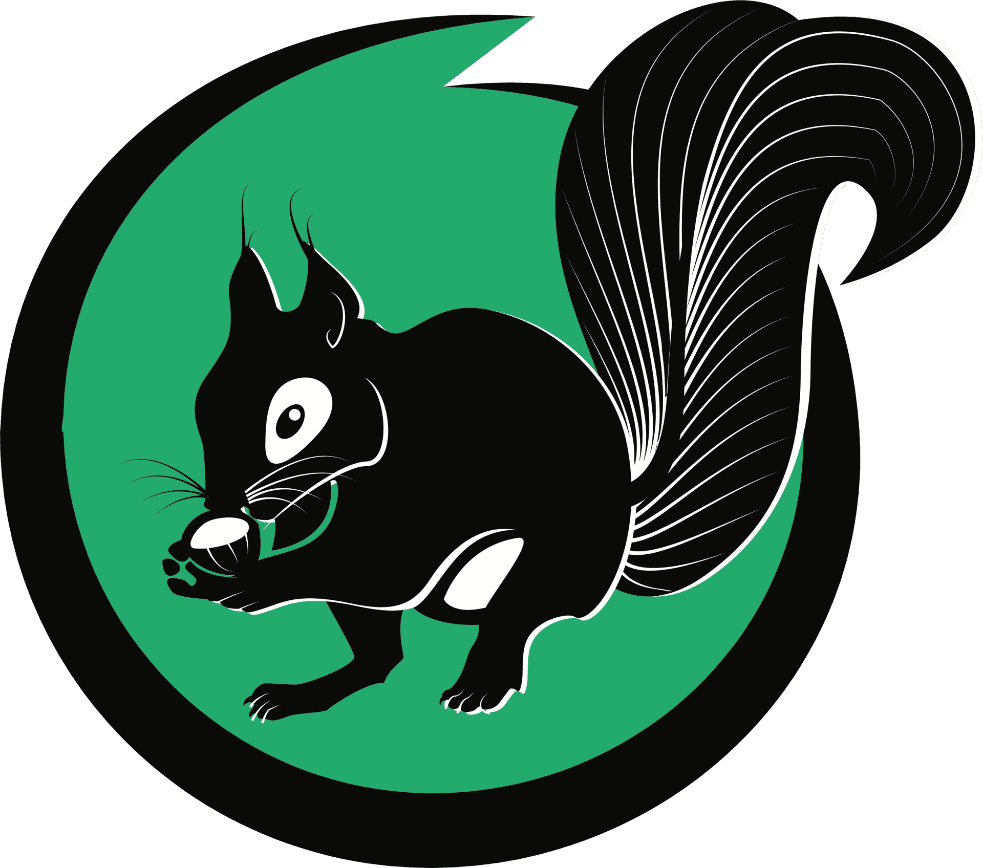 Stylized Black Squirrel Graphic PNG Image