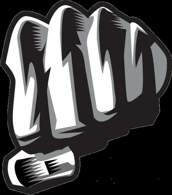 Stylized Blackand White Fist Illustration PNG Image