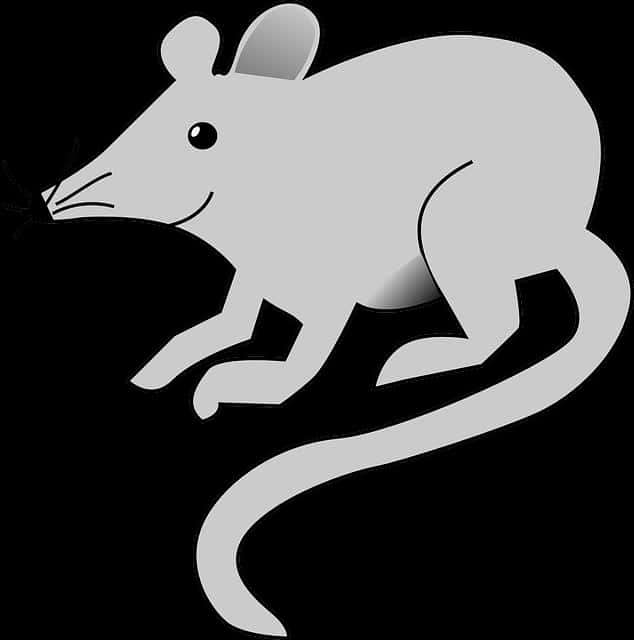 Stylized Blackand White Rat Illustration PNG Image