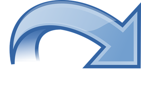 Stylized Blue Arrow PNG Image