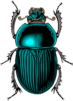 Stylized Blue Beetle Illustration PNG Image